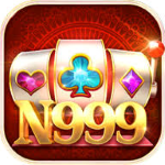 N999 Game APK slot machine logo with heart, club, and diamond symbols on a red background